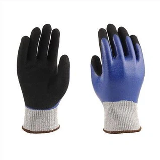 Tvídýfðir Sandy Nitrile Cut Öryggishanskar