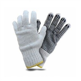 Prjónað bómullar PVC hanskar